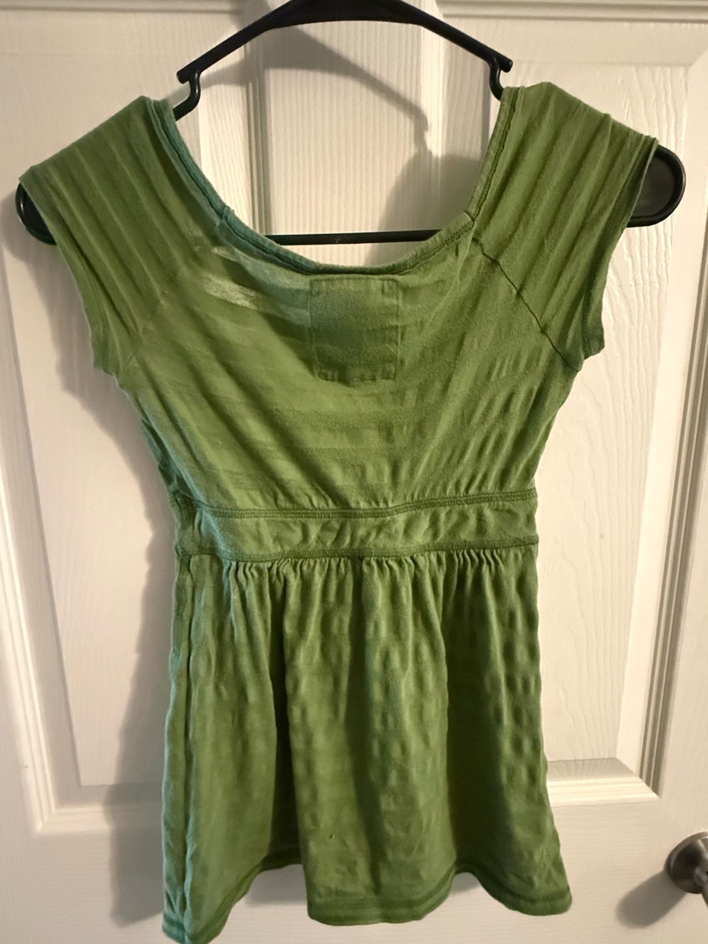 Vintage Y2K Hollister Olive Green Empire Waist Babydoll Top Cap Sleeve XS - Picture 2 of 4